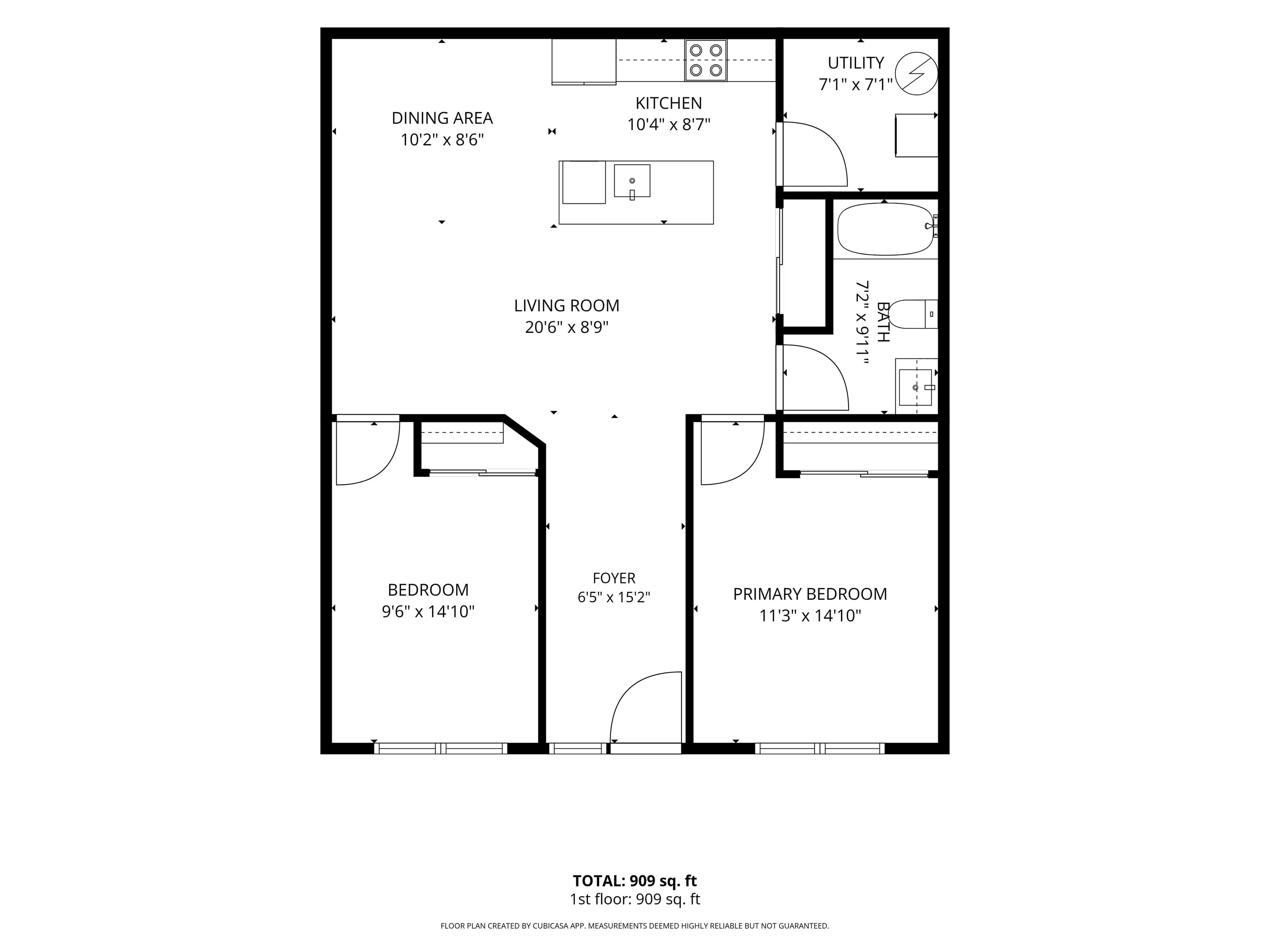 Dimensioned two-bedroom floor plan for Tillson Woods Unit 29.