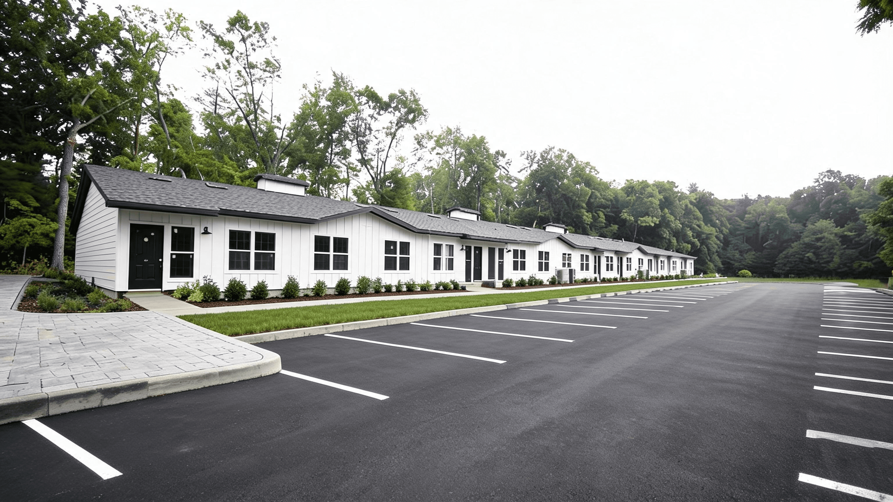 Concept view of single level residence row concept at Tillson Woods.