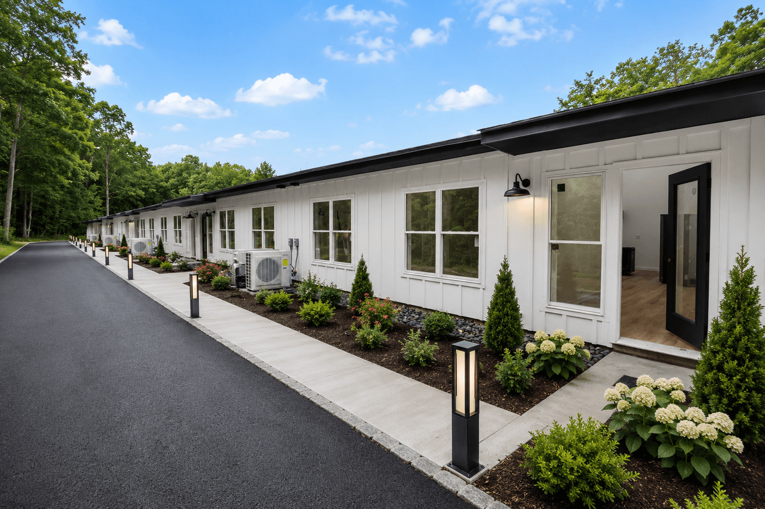 Concept view of single level entry row at Tillson Woods.