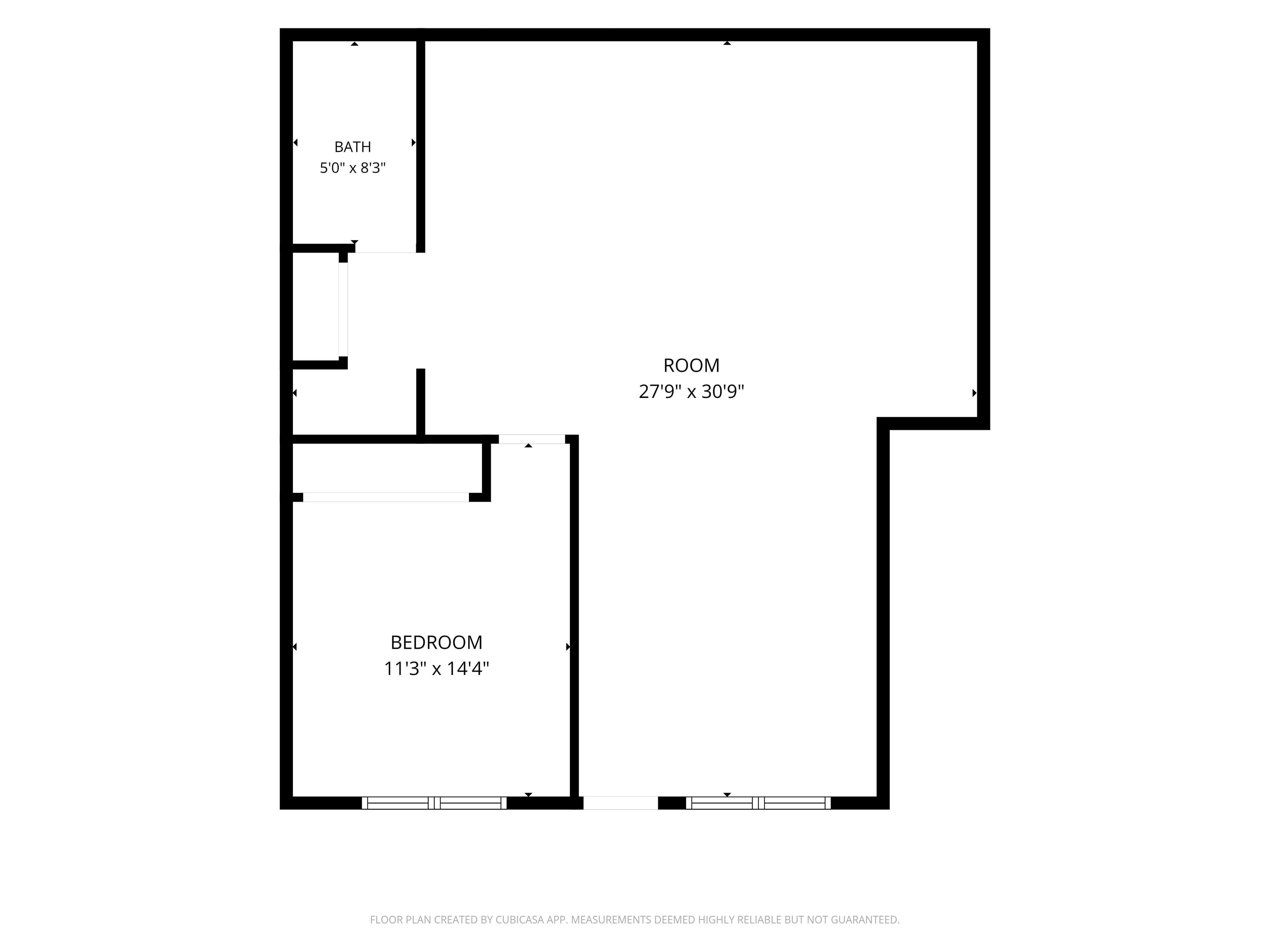 The Schoolhouse representative one-bedroom floor plan at Tillson Woods.