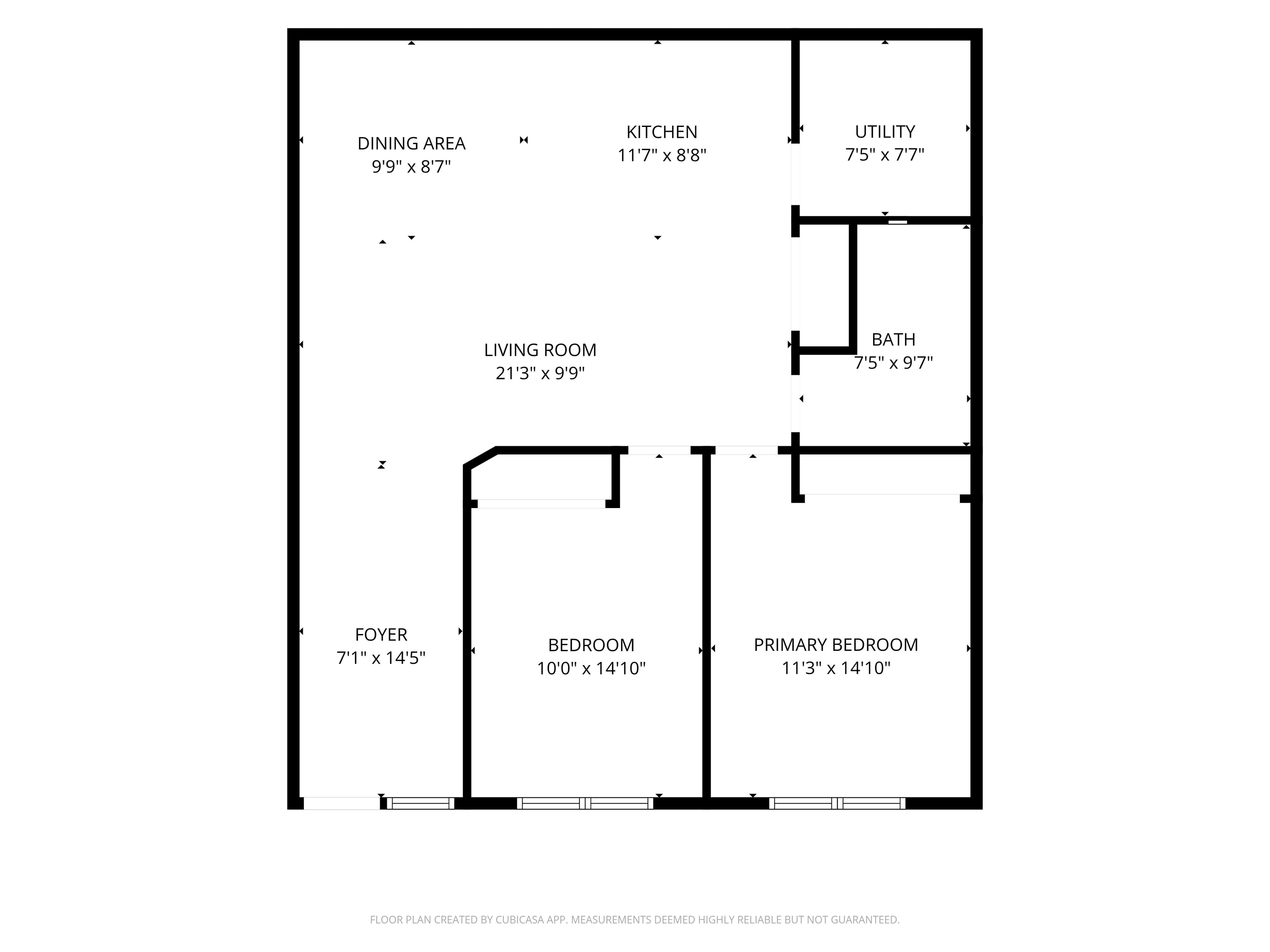 The Trailhead representative two-bedroom floor plan at Tillson Woods.
