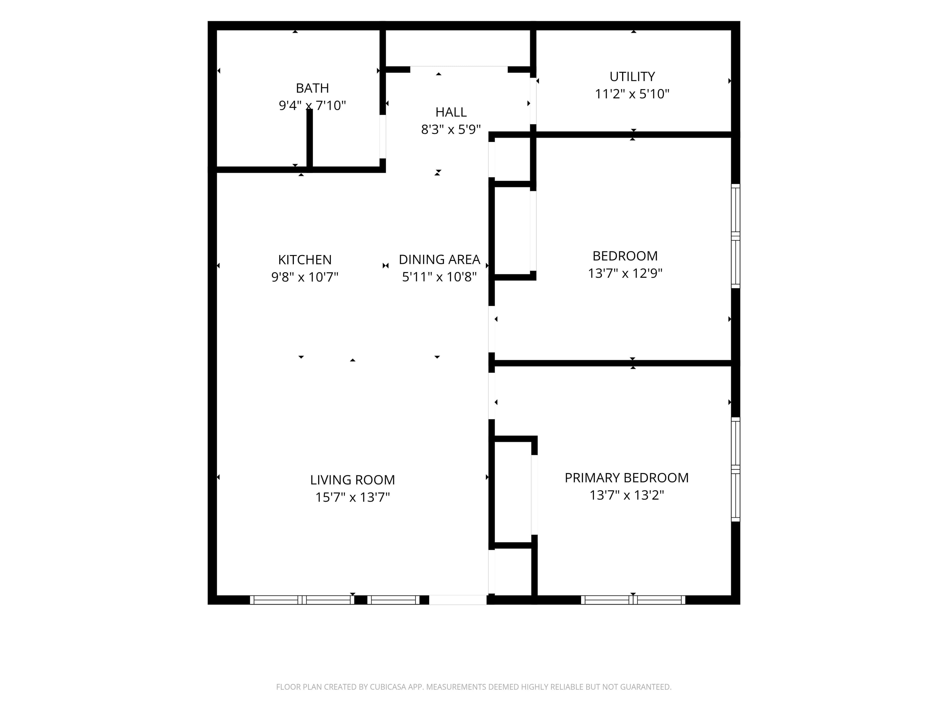The Hollow representative two-bedroom floor plan at Tillson Woods.