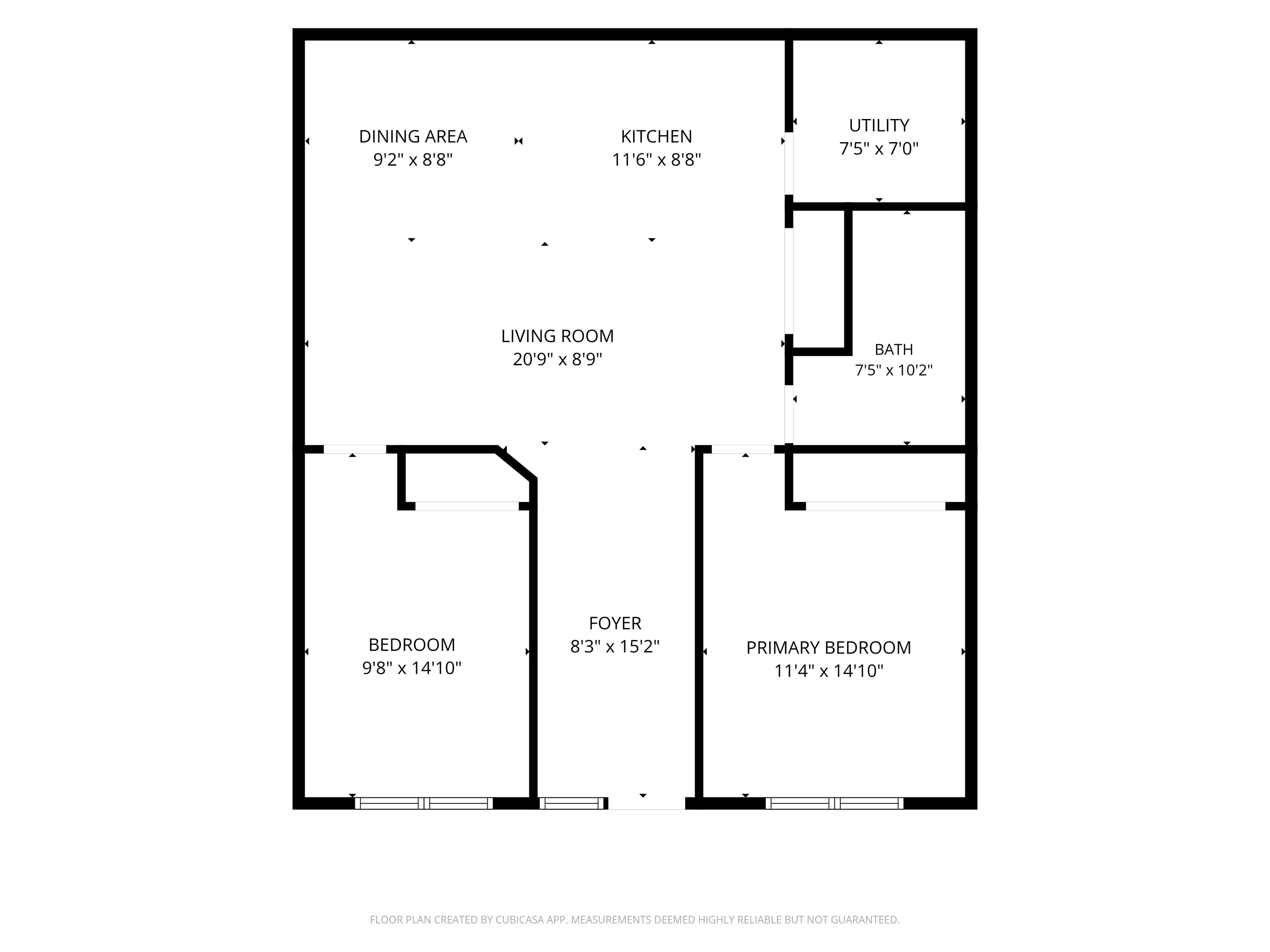 The Overlook representative two-bedroom floor plan at Tillson Woods.